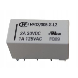 Przekaźnik bistabilny DPDT 5V 2A/125V 2A/30V Hongfa HFD2/005-S-L1-D.