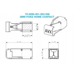 Złącze do PCB KYOCERA AVX 70-9296-001-003-006 1 pin.
