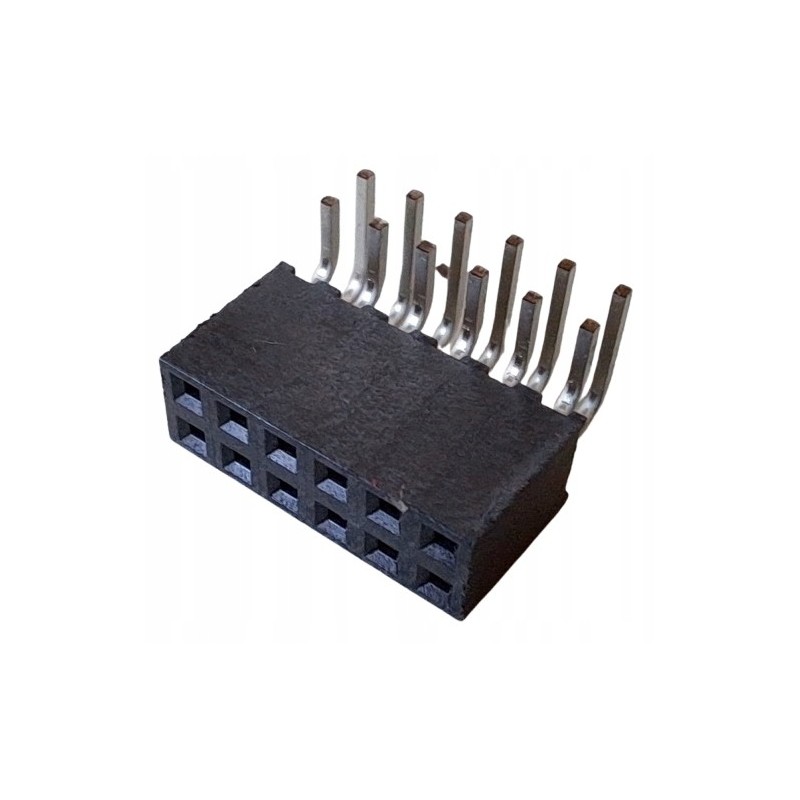 Gniazdo kątowe Samtec SQT-106-01-L-D-RA 2x6pin żeńskie, raster 2 mm.