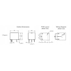 Przekaźnik SPST 12V 10A Hongfa HF3FD-012-HSTF.