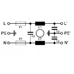 Złącze zasilające AC Schurter 5220.0243.1 z filtrem.