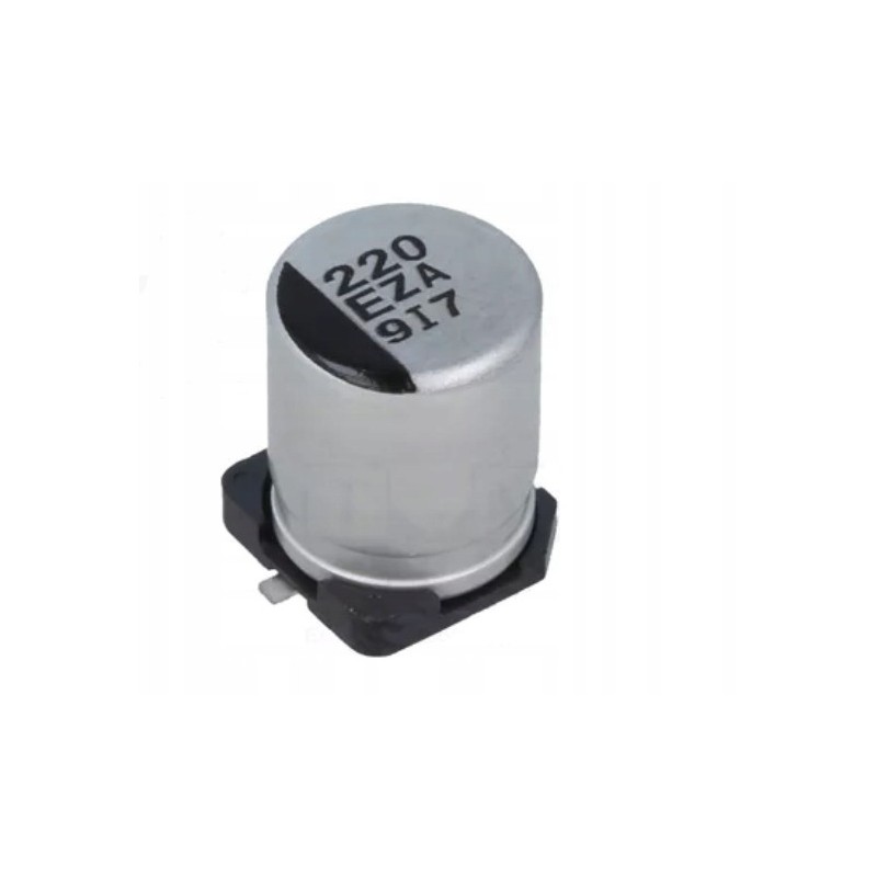 Kondensator hybrydowy 220uF 25V Low ESR SMD Panasonic ZA 105°C.
