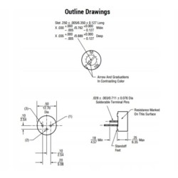 Potencjometr montażowy cermetowy 93PR20K 20k.
