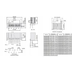 Gniazdo pionowe FPC 16 pin raster 1,25 mm.