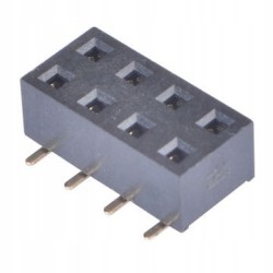 Gniazdo kołkowe SMD żeńskie 2x4pin raster 2,54mm