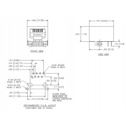 Złącze RJ45 kątowe, ekranowane Amphenol RJE051881310.