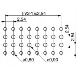 Gniazdo kołkowe żeńskie 2x20 pin raster 2,54 mm.