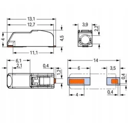 Złączka PCB 9A 600V 2060-451/998-404 | WAGO | Sensim.pl