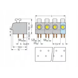 Złączka PCB 7-biegunowa 7,5 mm raster 804-307 WAGO | Sensim.pl