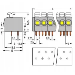 Złączka PCB 11‑biegunowa 5 mm raster 804‑111 WAGO | Sensim.pl
