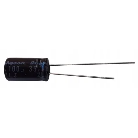 Kondensator 100uF 35V Low ESR ZLJ Rubycon | Sensim.pl