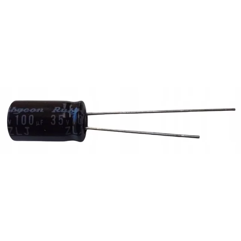Kondensator 6.3x11 RUBYCON ZLJ Low ESR Long Life 105°C 100uF 35V.