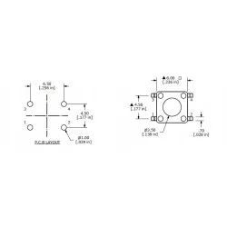 Przycisk Tact-switch 6x6 mm 18 mm h 0.05A 24VDC | Sensim.pl