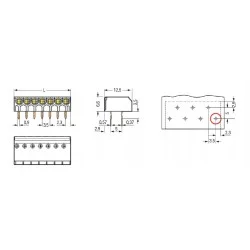 Złączka PCB WAGO 744-303 3-pin 3,5 mm - 6A, 300V | Sensim.pl