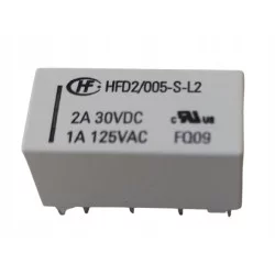 Przekaźnik bistabilny DPDT 5V 2A/125V 2A/30V Hongfa HFD2/005-S-L2.