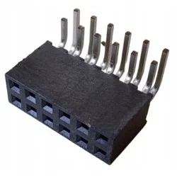 Gniazdo kątowe Samtec SQT-106-01-L-D-RA 2x6pin żeńskie, raster 2 mm.