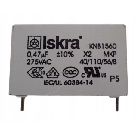 Kondensator Iskra 0,47uF 275VAC X2 R22,5mm | Sensim.pl